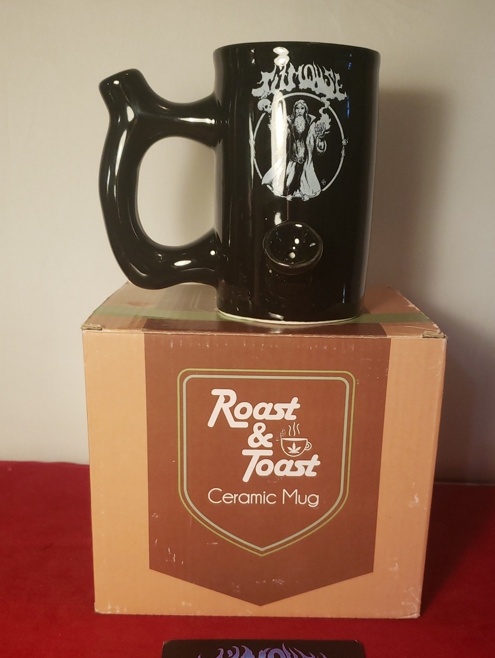 Titmouse Black Ceramic Mug 10.5 Oz Novelty Graphic Roast Toast Coffee Emo Goth